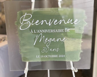 Personalized welcome sign for religious weddings, baptisms, birthdays, communions – Event decoration with name and date.