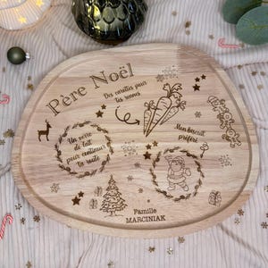 Plateau du Père Noël personnalisé en bois.