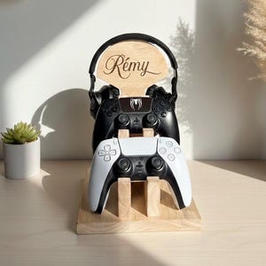 Support casque gaming et manettes personnalisé, Cadeau idéal pour gamer consol xbox et playstation.