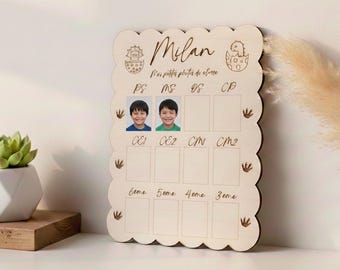 Personalized Class Photo Panel, First Day of School, Kindergarten Keepsake.