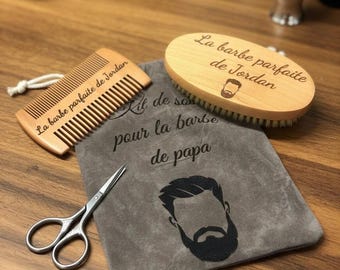 Personalized beard grooming kit, personalized beard care set, personalized gift for men, original gift for men