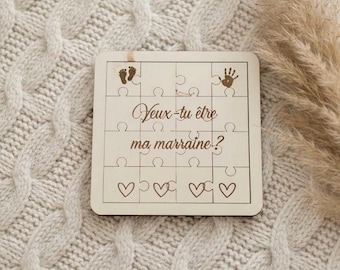 Personalized pregnancy announcement puzzle, gift idea for pregnancy announcement, personalized pregnancy announcement, godmother, wedding
