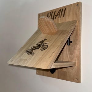 Personalized Motorcycle Helmet Holder, Custom Wooden Helmet Rack, Motorcycle Helmet Storage, Biker Gift, Enthusiast Gift