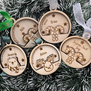 Bola de Natal personalizada, enfeite de Natal personalizado, Primeiro Natal, decoração de Natal, decoração para árvore de Natal infantil