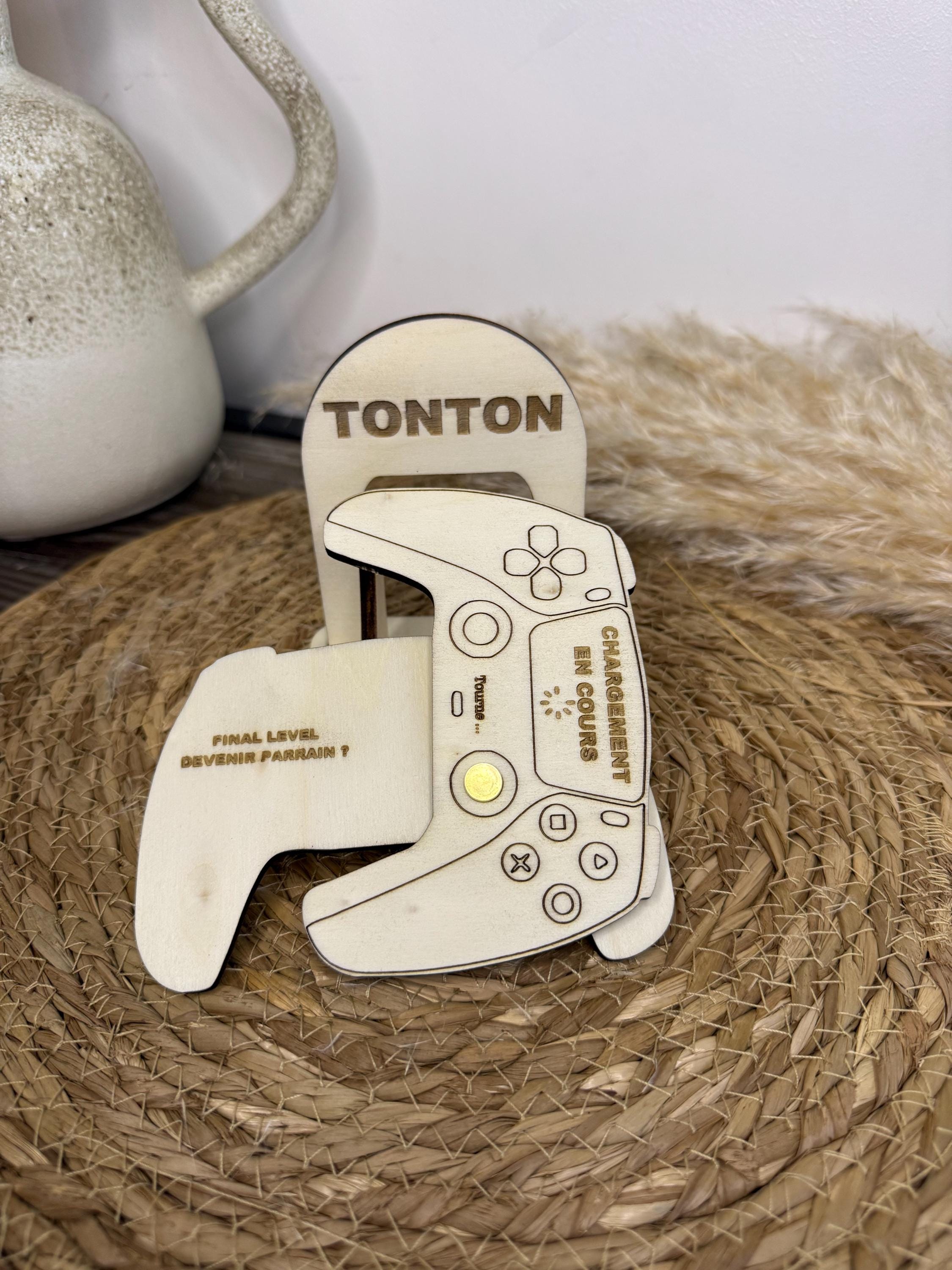 Aimant Décoratif Manette De Jeu En Bois - Annonce Grossesse Originale - Fabriqué En France - Idée Cadeau Gaming