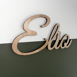 Wooden first name for children&#39;s room, Personalized wooden wall decoration with first name, Baby room customization in wood