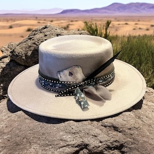 Dusty Blue Wide Brim BohoHat with Braided Band Kailani Custom Boho Hat for Women in Powder Blue | Vanelegance main image 4