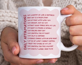 Affirmation Mug Gift - Inspirational Tea Mug for Morning Motivation, Positive Thinking Cup, Self-Care Gift, Cozy Drinkware