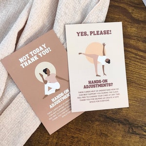 Yoga Adjust Consent Cards, 20 Yoga Permission Cards, Yoga Assist & Adjust, Yoga Teachers Gift, Yoga Adjustment Cards