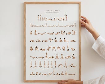 Yoga Ashtanga Intermediate Poster, Gift for Yoga Teachers, Ashtanga Yoga, Yoga Poses Poster, Yoga Teacher Training
