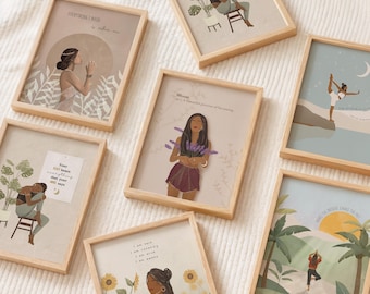 Self-Love Affirmation Art Print Set: Positive Motivational Wall Decor