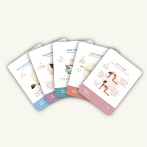 thumbnail image 2 of Yoga Asanas Card Deck – 70 Premium Illustrated Cards With Hatha Yoga Poses Sequences & Pranayama. With Benefits And Teaching Cues – Flash Cards For 2 of 9