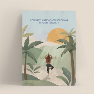 Carte postale de diplômé de formation de professeur de yoga avec félicitations, cadeau de diplômé de professeur de yoga, nouveau cadeau de professeur de yoga, cadeau de yoga, carte postale de yoga