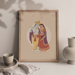 Krishna and Radha illustration love and devotion