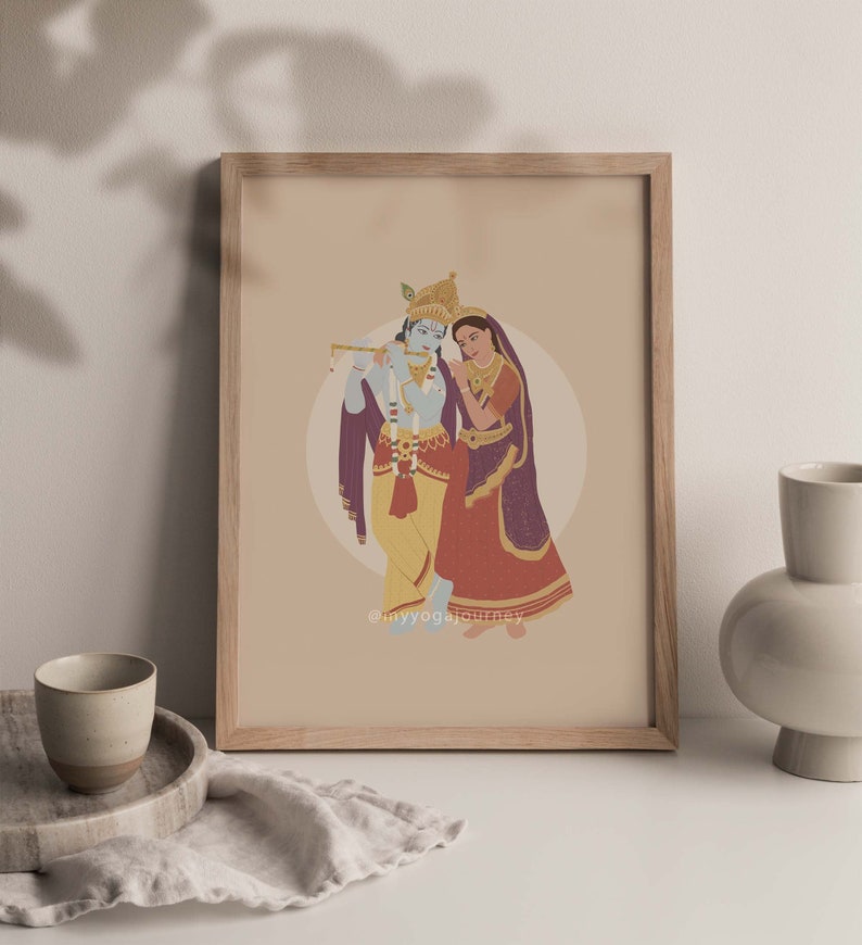 Krishna and Radha illustration love and devotion