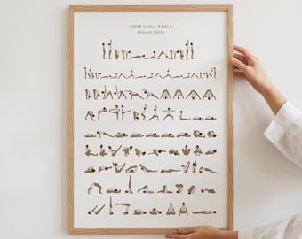 Yoga Ashtanga Primary Series Poster, Ashtanga Yoga, Gift for Yoga Teachers, Ashtanga Yoga, Yoga Poses Poster, Yoga Teacher Training