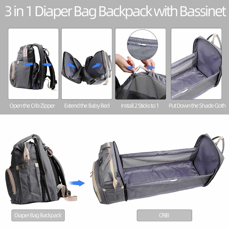 Sac à Langer Avec Lit Pliable Luxeproduct Le Moyen Idéal De Transporter Tout Ce Dont Vous Avez Besoin Pour Votre Bébé image 2