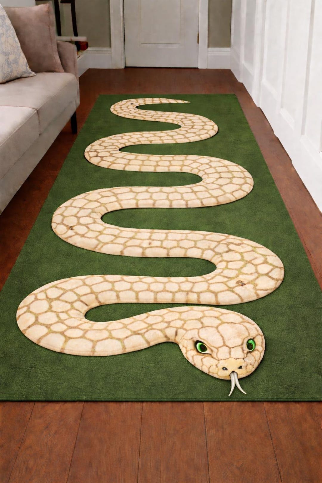 Skunk Rug Snake Shaped Area Rug, Gothic Serpent Carpet, Witchy Home Decor Runner ...