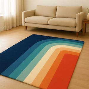 Irregular Shape Hand-Tufted Wool Rug-Modern Abstract 6x6 Handmade Custom Area Rug for your Living Room decor.
