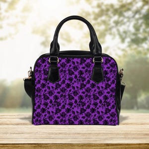 Sac gothique chic, sac à main floral élégant, sac à main cottagecore foncé, accessoire noir romantique, cadeau artistique pour petite amie, sac pour occasion romantique