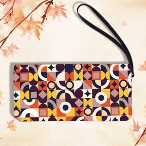 Bracelet bohème rétro, portefeuille vintage mod, pochette art déco, sac à main bohème, accessoire design unique pop art, cadeau différent pour petite amie