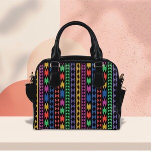 Sac bohème ethnique, sac à main bohème coloré, sac à main à imprimé aztèque, fourre-tout au design tribal, accessoire de style hippie, sacoche, cadeau audacieux pour petite amie