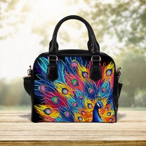 Sac pour femme en plumes de paon, sac à main bohème cottagecore, sac à main esthétique maximaliste, cadeau élégant pour petite amie, sac à main dynamique, sac inhabituel