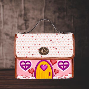 Bolso de mano para el día de San Valentín, bolso romántico con forma de casa de galletas, cartera con temática de corazones diferentes, bonito accesorio para novia, idea de regalo bonita para el 14 de febrero