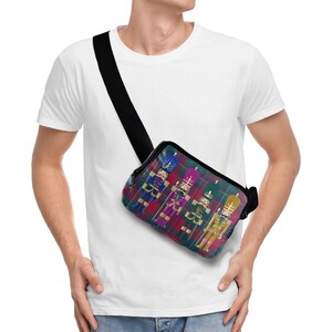 Sac banane de Noël Casse-Noisette, Sac poitrine à carreaux, Sac banane des Fêtes, Sac banane Toy Soldier, Sac banane hivernal à motif tartan, Petit sac à motif classique