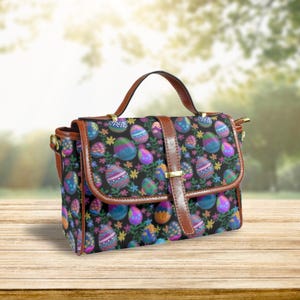 Wunderliche Osterei-Umhängetasche, festliche Blumentasche, Ostertasche, ungewöhnliche Ostergeschenkidee, Boho-Accessoire, süße Ostertasche