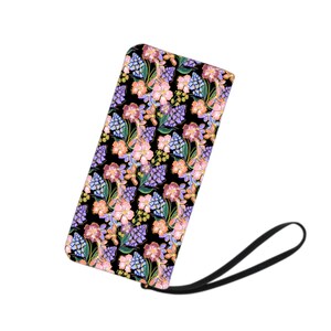 Romantisches Blumen Armband, Boho Cottagecore Brieftasche, Weiche Farbe Geldbörse, Vintage Clutch, feminines Handgelenk Accessoire, süßes Geschenk für Freundin