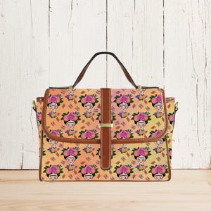 Bolso tipo cartera con diseño floral de Frida, bolso bohemio, bolso de fantasía bohemio, accesorio de Kahlo, bolso de mano estilo mexicano, regalo de diseño único, bolso étnico vibrante
