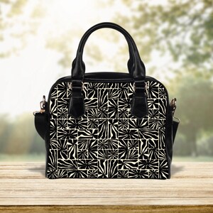 Sac art déco moderne, sac à main floral avant-gardiste, sac cottagecore gothique, sac à main à motif contemporain, sacoche cubiste moderne, cadeau pour petite amie elle