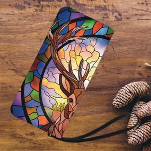 Pulseira de veado de vitral, carteira de Natal, bolsa Art Déco, bolsa de veado colorida, acessório de ano novo, presente para ela, namorada, mãe