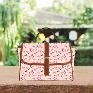 Cartable en fleurs de cerisier, sac à main bohème cottagecore, sac à main floral rose Sakura, cadeau romantique pour petite amie, accessoire bohème fantaisiste