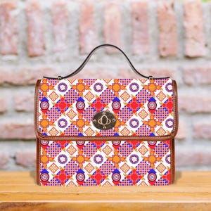 Bolso de mano con mosaico mediterráneo para mujer, bolso de azulejos, bolso bohemio ecléctico, cartera con mosaico colorido, accesorio rústico, regalo único para ella, mamá