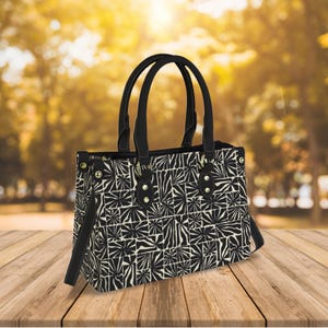 Cabas bohème moderne, sac à main pour femme art déco, cartable artistique, sac à main géométrique génial, cabas pop éclectique, cartable vintage ludique Vibes