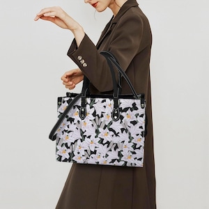 Fourre-tout floral gothique, sac à main femme rose vintage, sacoche romantique sombre, sac à main, sac à main botanique élégant, cadeau romantique mignon pour petite amie