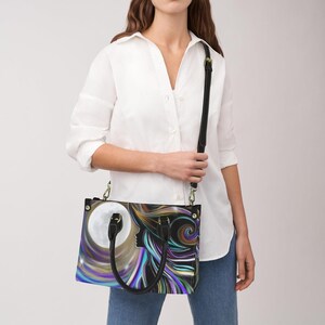 Cabas gothique sorcière, cabas structuré céleste fantaisie, sac à main femme lunaire mystique, sac carré d'Halloween, sacoche mystique foncée, cadeau étrange