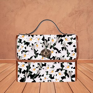 Sac à main pour femme Lys blanc, sac à fleurs Cottagecore, sacoche à fleurs minimaliste, accessoire de mariage printanier, sac à main d'été intemporel, cadeau unique