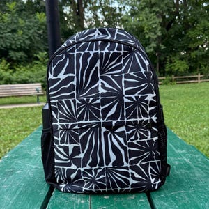 Sac à dos floral abstrait, sac à dos art déco moderne, sac à dos collage inhabituel, sac de rentrée Cottagecore, sac artistique pour ordinateur portable, cadeau chic