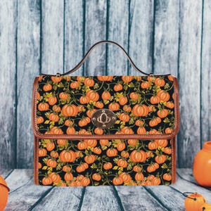 Stilvolle Kürbis Frau Handtasche, Halloween Tasche, Witchy Liebhaber Umhängetasche, Herbst Ernte Cottagecore Accessoire, Herbst Geschenk für Sie