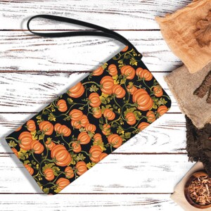 Elegante bolso de mano con forma de calabaza para mujer, billetera de Halloween, bolso de otoño, bolso de mano Cottagecore, accesorio de diseño único de cosecha de otoño, regalo para novia