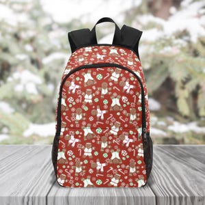 Sac à dos en pain d'épice, sac à dos de Noël, sac à dos du nouvel an, cartable de vacances d'hiver, sac pour ordinateur portable avec biscuits festifs, cadeau fantaisiste sucré mignon