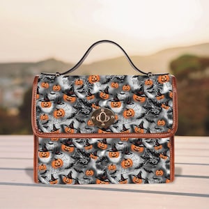 Sac à main citrouille gothique, sac chauve-souris sombre fantasmagorique, sacoche d'Halloween sorcière, accessoire bohème gothique, cadeau design unique pour elle, sac à main couture effrayant
