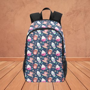 Sac à dos coupes de Noël, sac à dos inspiré Hygge, sac à dos en pain d'épice, cartable des vacances d'hiver, sac pour ordinateur portable Cottagecore, cadeau mignon unique