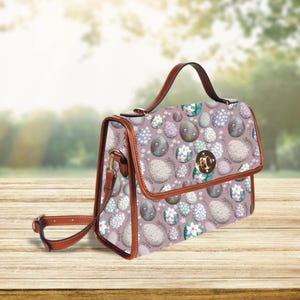 Cottagecore Osterei Handtasche, Pastell Blumentasche, Shabby Chic Geldbörse, viktorianisch inspirierte Schulranzen, Urlaub Geschenkidee, stilvolle Crossbody Tasche