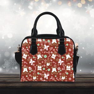 Sac femme en pain d'épice, sac à main de Noël, fourre-tout du Nouvel An, accessoire de vacances d'hiver, sacoche sucrée mignonne, cadeau fantaisiste pour petite amie, soeur