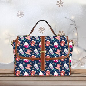 Cartable coupe de Noël, sac à main bohème festif, sac inspiré Hygge, sac à main en pain d'épice, accessoire design unique, cadeau de vacances pour petite amie