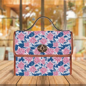 Sac à main fleuri poinsettia, sac fleuri vintage, sacoche cottagecore, sac à main fleur bohème, accessoire de Noël, cadeau unique pour petite amie